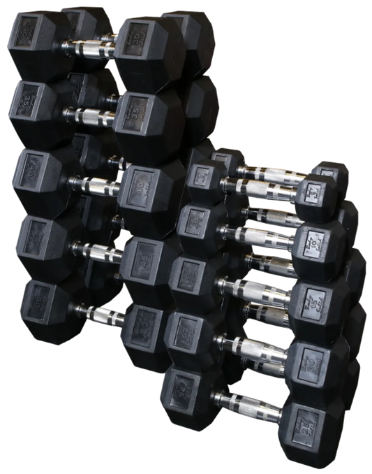 Body Solid SDRS550 Rubber Coated Hex Dumbbell Set 5 to 50 lbs. (New)