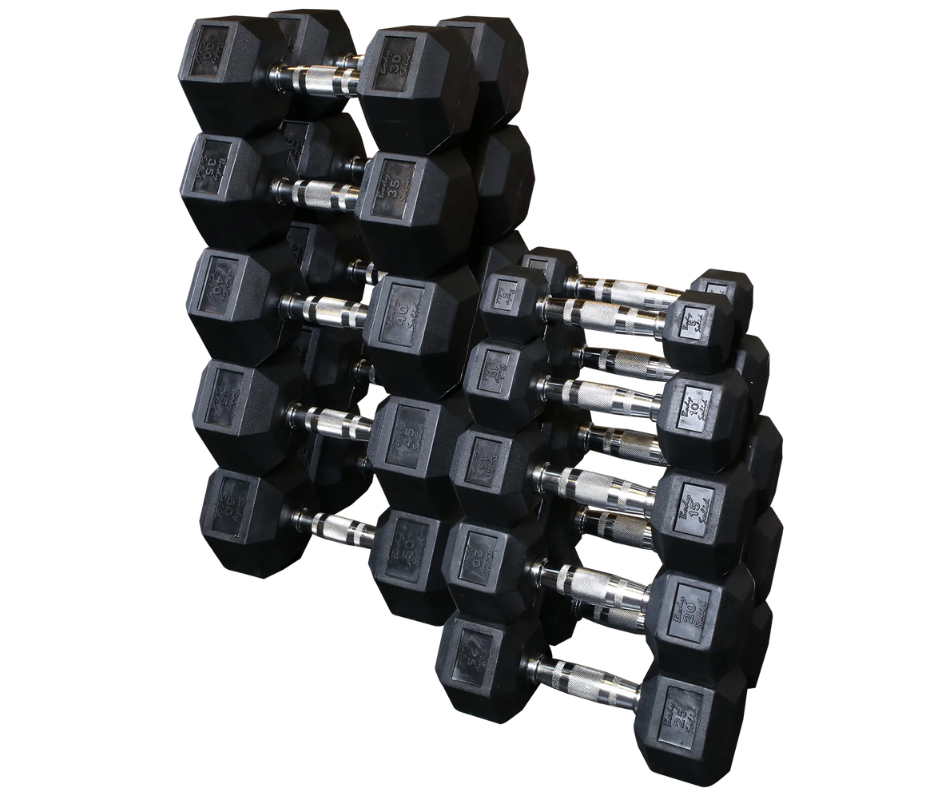 Body Solid SDRS550 Rubber Coated Hex Dumbbell Set 5 to 50 lbs. (New)
