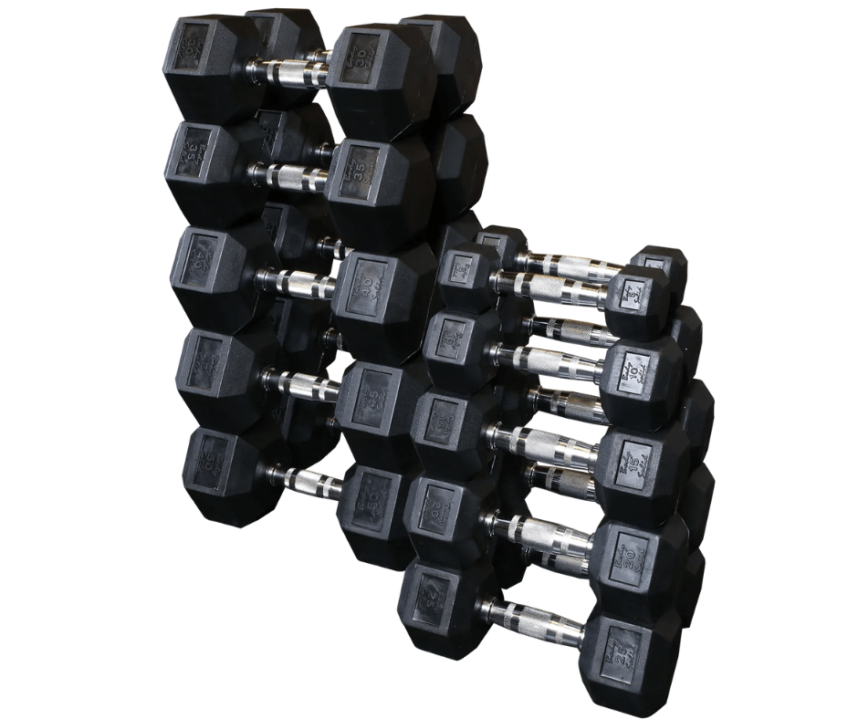 Body Solid SDRS550 Rubber Coated Hex Dumbbell Set 5 to 50 lbs. (New) Image