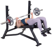 Body-Solid SODB250 Pro Clubline Olympic Decline Bench - Angled Training View
