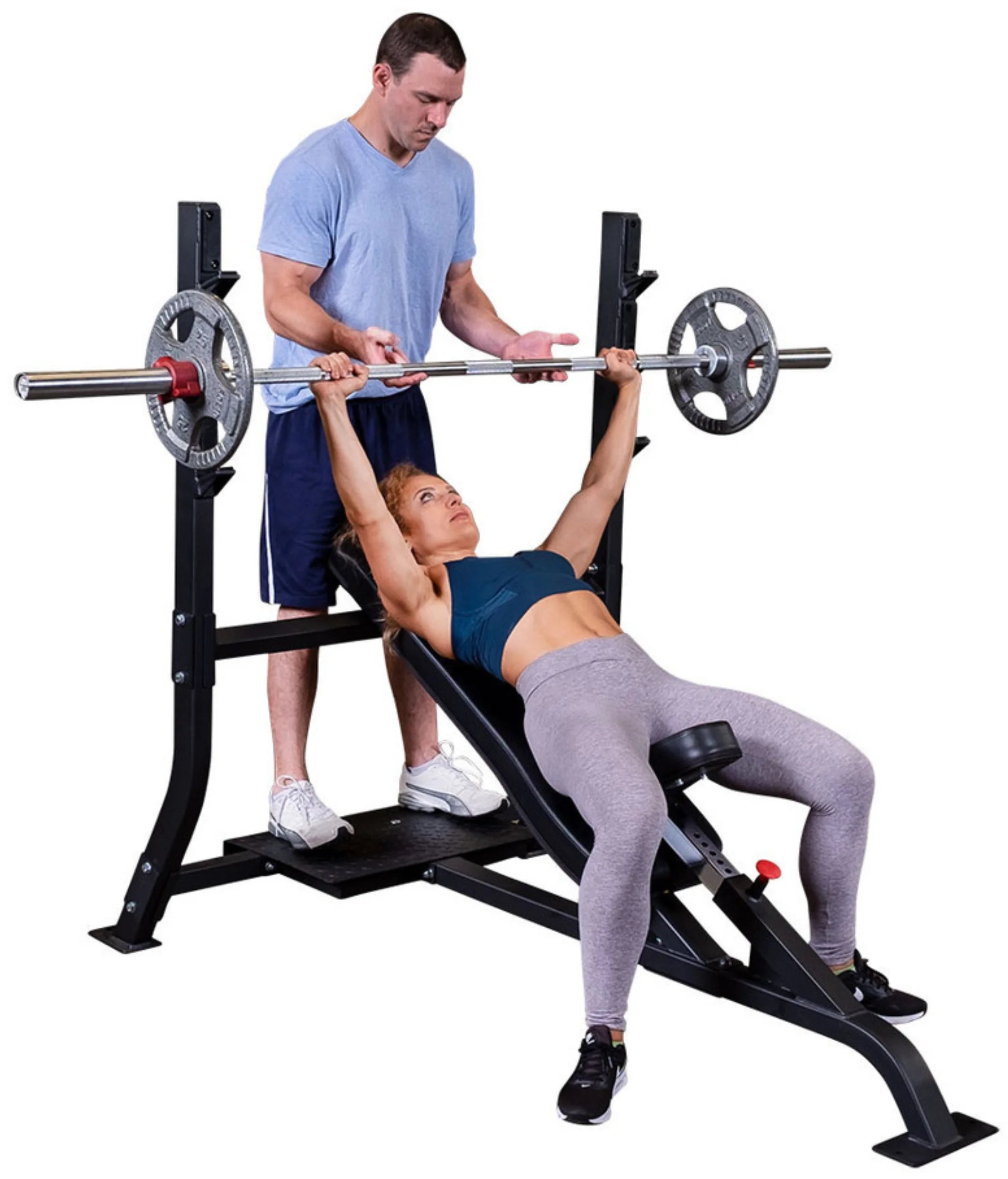Body-Solid SOIB250 Pro Clubline Olympic Incline Bench - Angled Training View