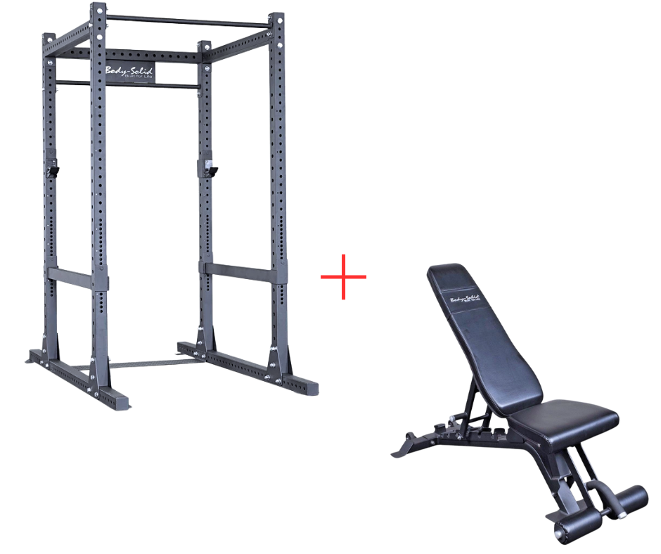 Body-Solid SPR1000P2 Commercial Power Rack + Adjustable Bench (New) Image