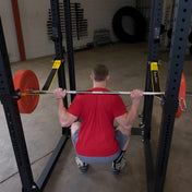 Body-Solid SPR1000SS Commercial Power Rack w/Power Rack Strap Safeties - Back Training View