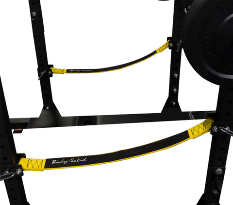 Body-Solid SPR1000SSBackP5 Extended Power Rack w/Adjustable Commercial Bench and Power Rack Strap Safeties (New)