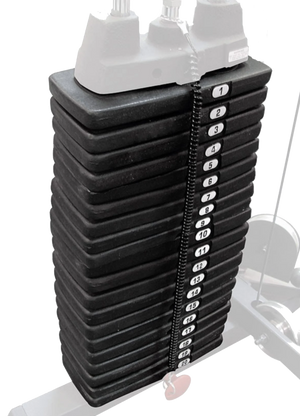 Body Solid WSP200 200 lb Premium Weight Stack - Angled View