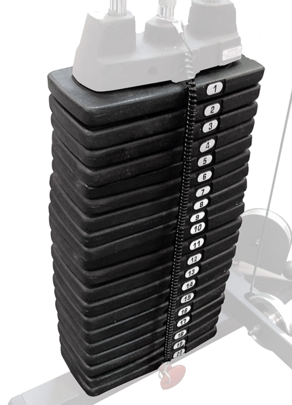 Body Solid WSP200 200 lb Premium Weight Stack - Angled View
