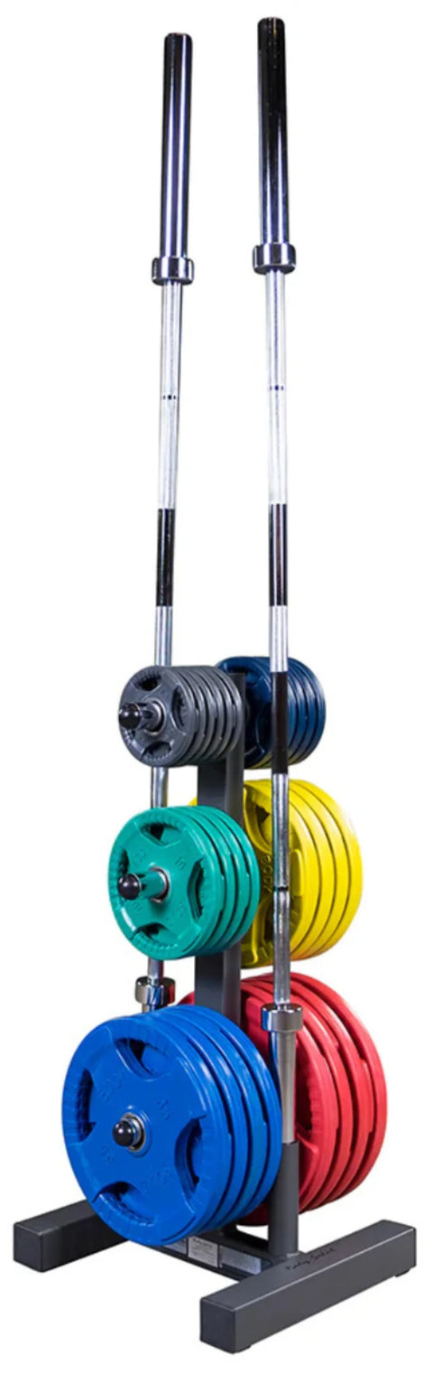 Body Solid WT46 Olympic Plate Tree & Bar Holder (New)