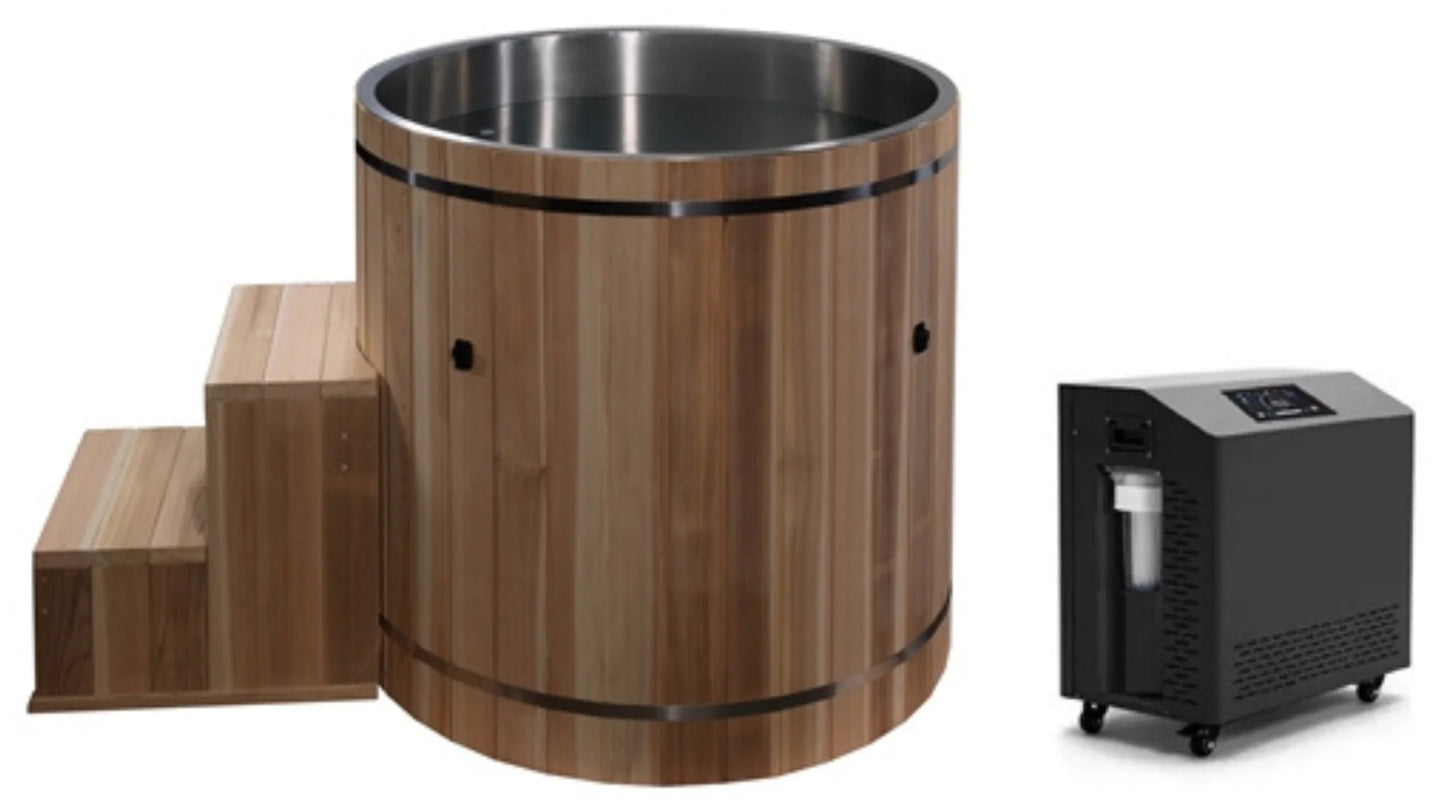Dynamic Cold Therapy DCT-B-042-USSPC Barrel Spa - 316 Ultra Stainless Steel with Pacific Cedar Exterior (New)
