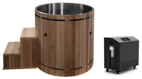 Dynamic Cold Therapy DCT-B-042-USSPC Barrel Spa - 316 Ultra Stainless Steel with Pacific Cedar Exterior (New)