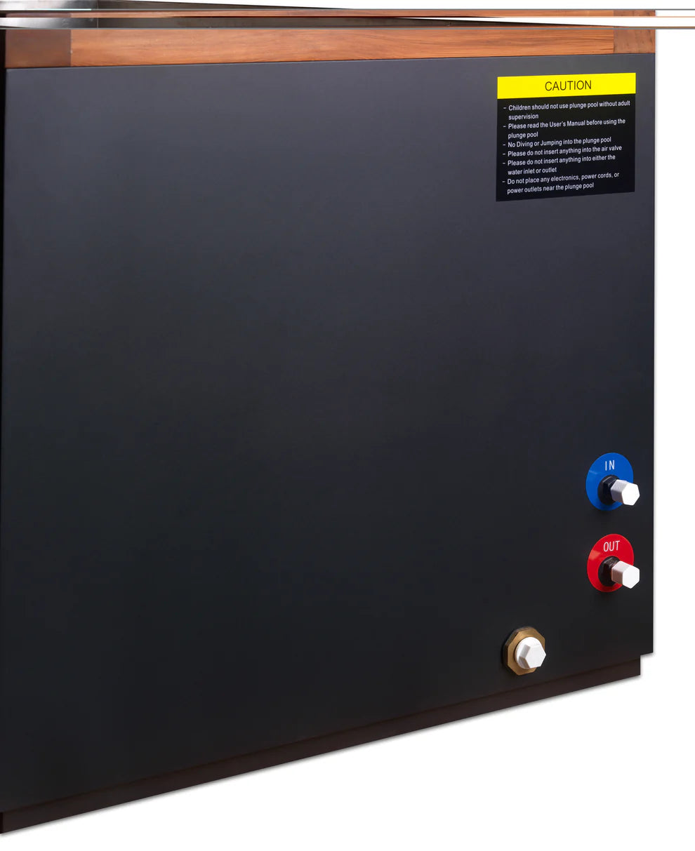 DCT-S-050-NS-34 "CUBOID" 304 Nano-Coated Stainless Steel Cold Plunge Tub Dynamic Cold Therapy - Side View