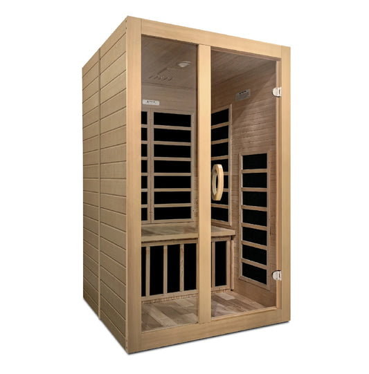 GoldenDesigns DYN-6209-01 Santiago 2 Person Low EMF FAR Infrared Sauna (New)