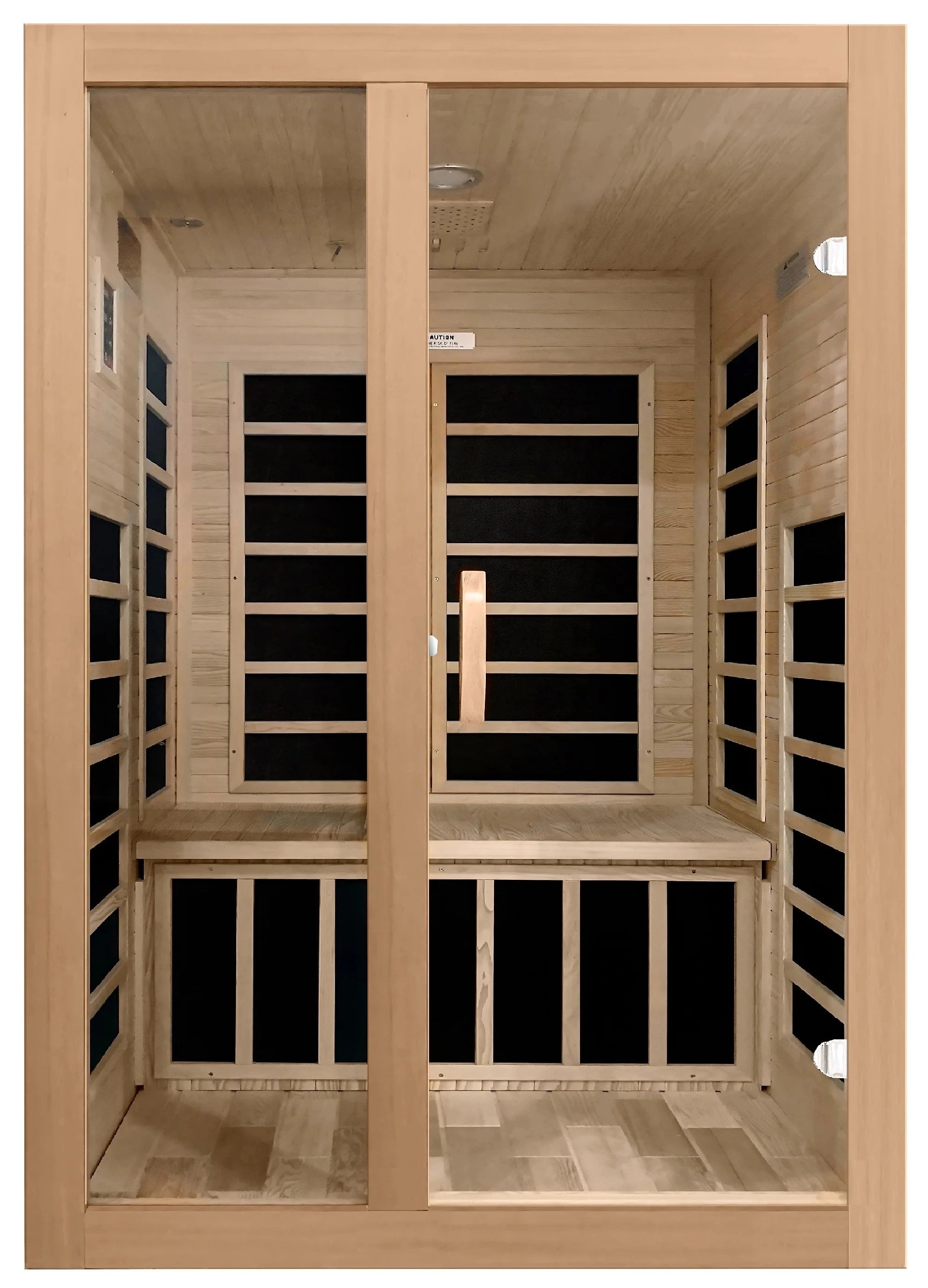 GoldenDesigns DYN-6209-01 Santiago 2 Person Low EMF FAR Infrared Sauna - Front View