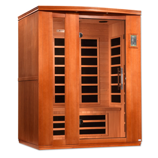 GoldenDesigns DYN-6336-02 Elite Dynamic Lugano 3-person Ultra Low EMF FAR Infrared Sauna (New)