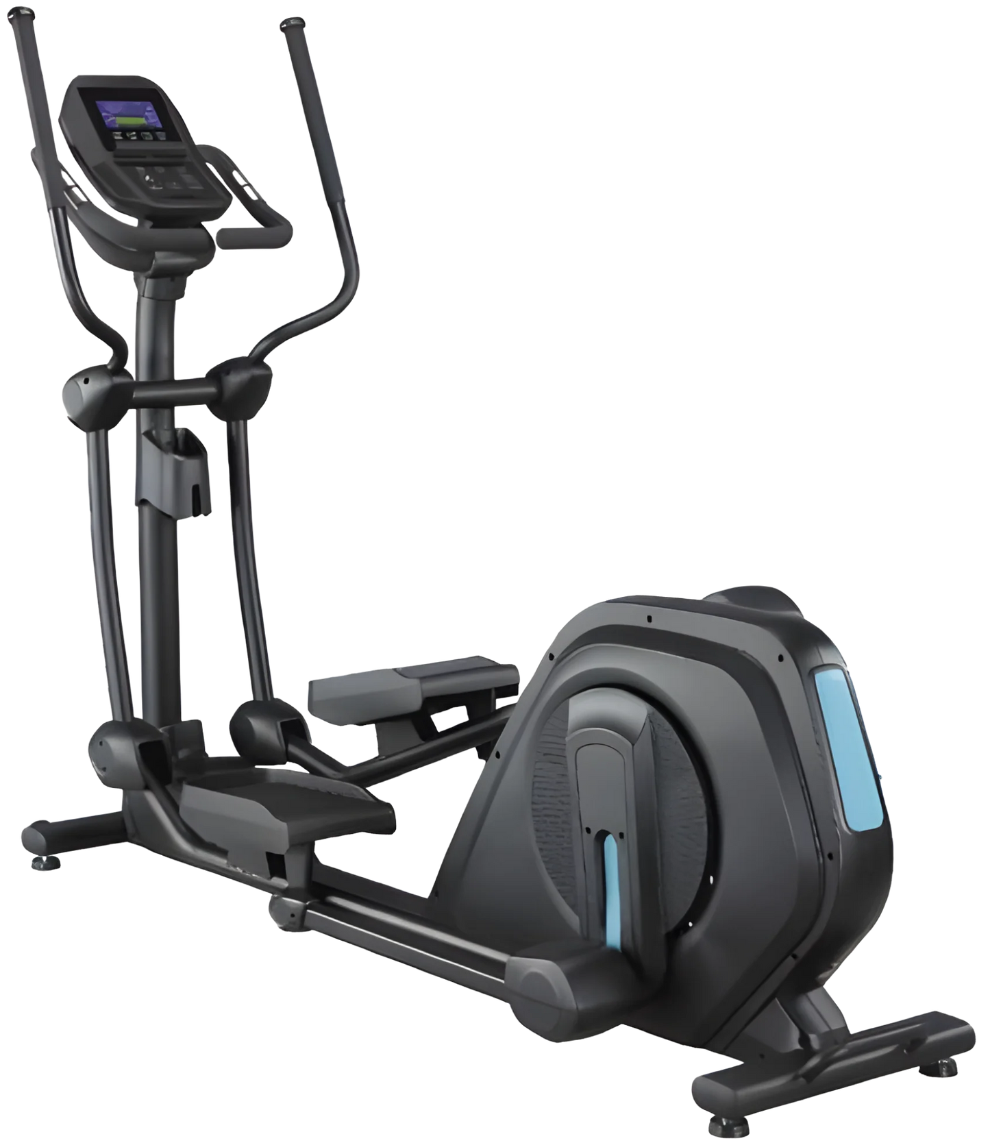 French Fitness E300 Elliptical Trainer w/LED Console, Plug In (New) - Angled view