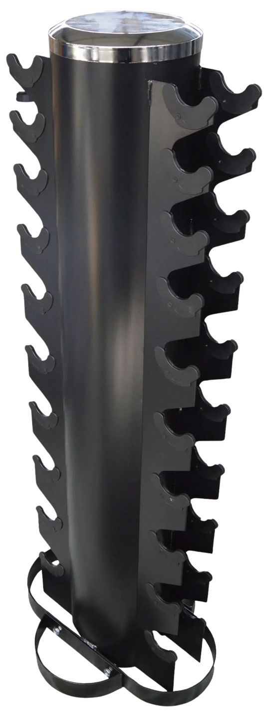 French Fitness - 10 Pair Vertical Dumbbell Rack (New) - Angled View