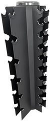 French Fitness 4-Sided Vertical Dumbbell Rack, 16 Pairs (New) - Front View