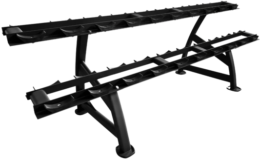 French Fitness 2 Tier Saddle Dumbbell Rack V2, 10 Pairs (New)