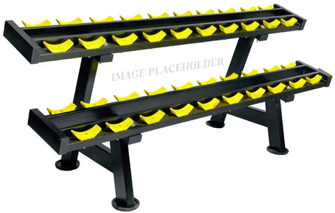 French Fitness 2 Tier Saddle Dumbbell Rack V3, 10 Pairs (New) Image