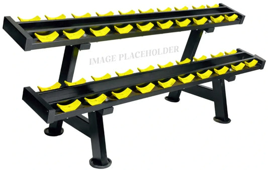 French Fitness 2 Tier Saddle Dumbbell Rack V3, 10 Pairs (New) Image
