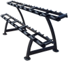 French Fitness - 2 Tier Saddle Dumbbell Rack, 10 Pairs (New) - Angled View