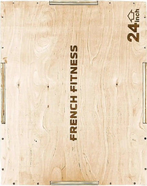 French Fitness - 20-24-30 3-In-1 Wooden Plyo Box (New) - Side View