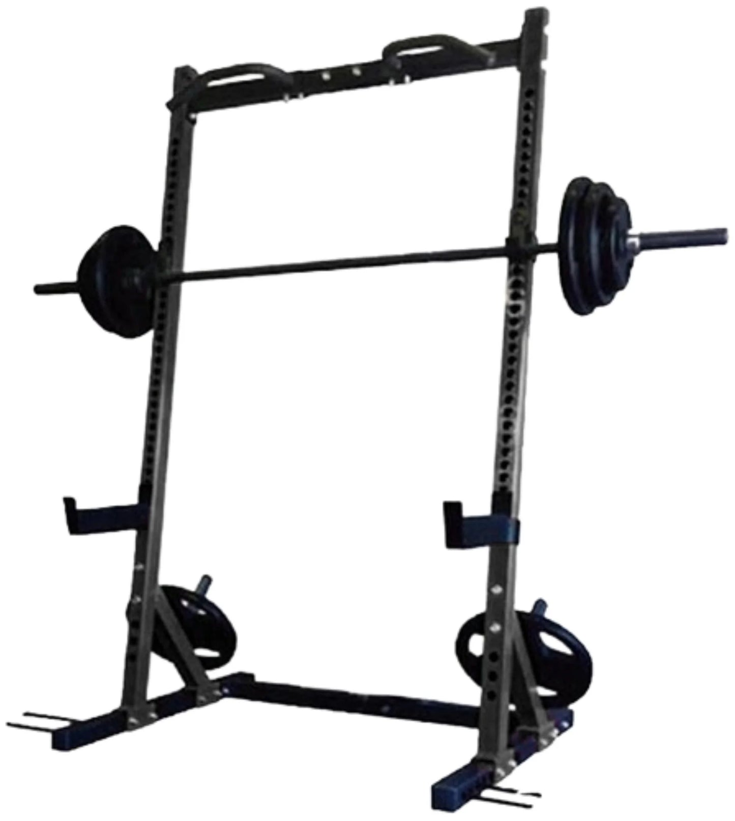 French Fitness Rubber Grip Weight Plate Set w/7 ft Bar 395 lbs + Rack + Bench (New)