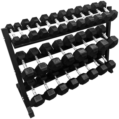 French Fitness - 3 Tier Hex Dumbbell Rack 3THDR (New) - Angled View