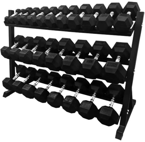 French Fitness - 3 Tier Hex Dumbbell Rack 3THDR (New) - Angled View