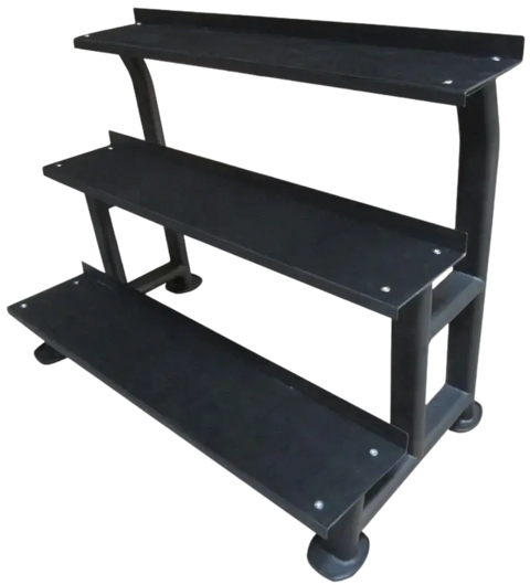 French Fitness - 3 Tier Kettlebell Rack (New) - Angled View