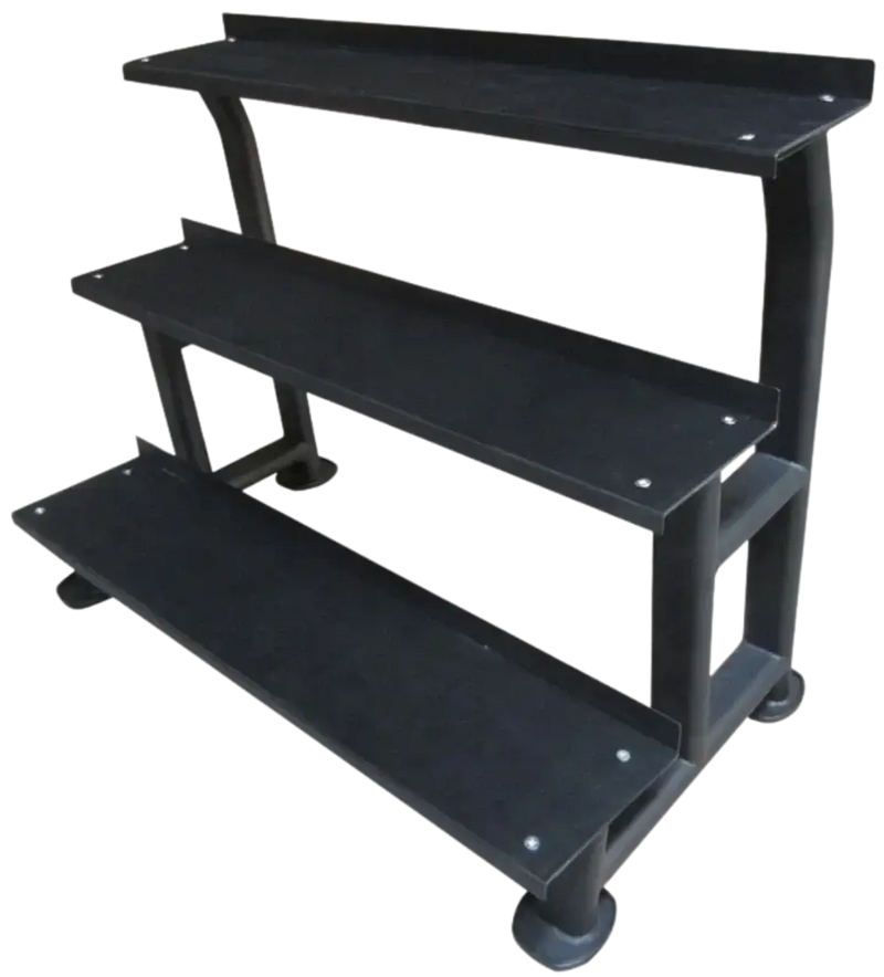 French Fitness - 3 Tier Kettlebell Rack (New) - Angled View