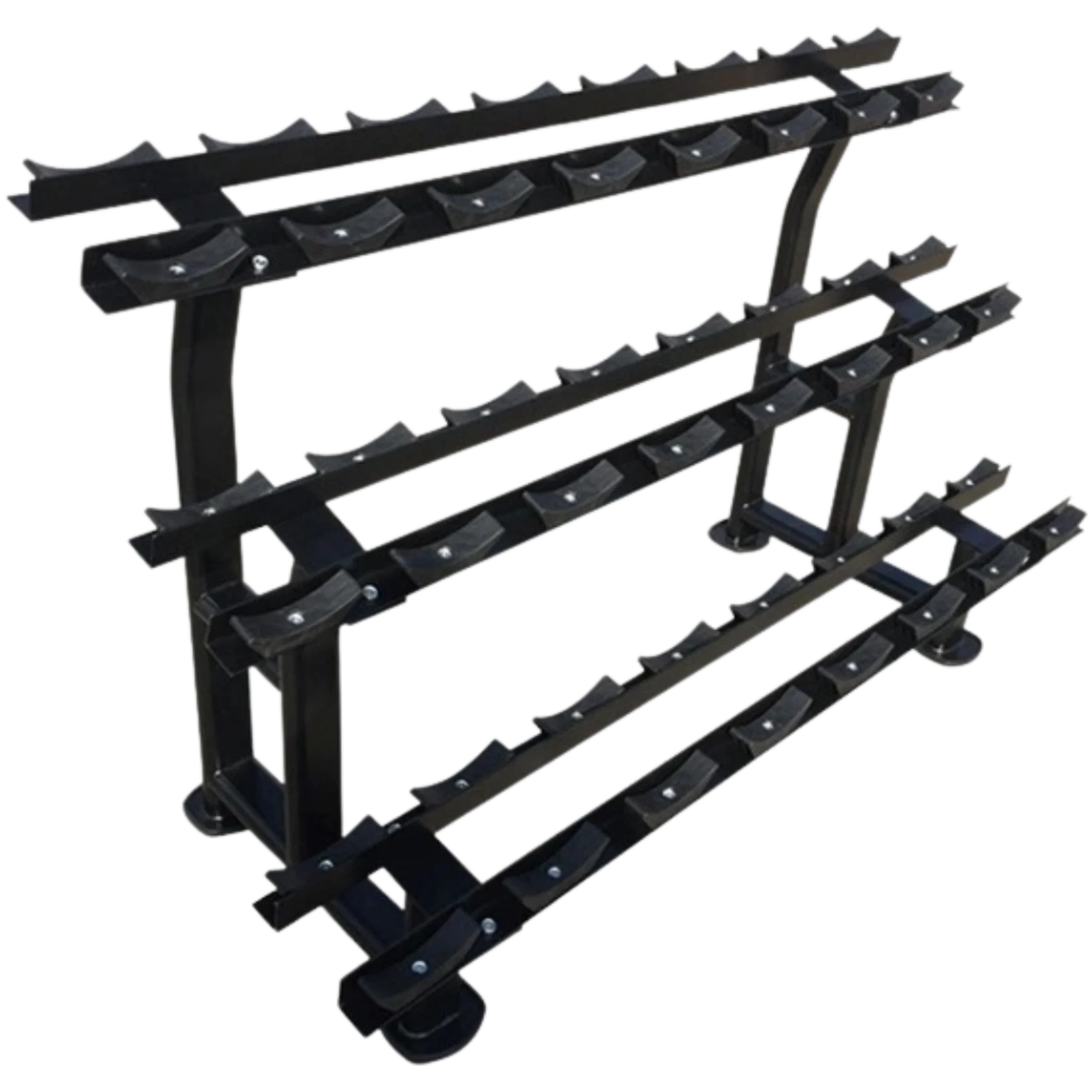 French Fitness 3 Tier Saddle 12 Pair Dumbbell Rack