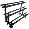 French Fitness - 3 Tier Saddle 12 Pair Dumbbell Rack (New) - Angled View