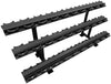 French Fitness 3 Tier Saddle 15 Pair Dumbbell Rack V2 (New)
