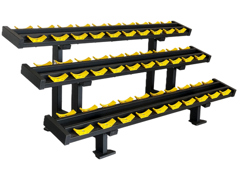 French Fitness 3 Tier Saddle 15 Pair Dumbbell Rack V3 (New)