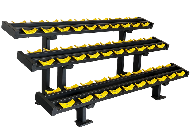 French Fitness 3 Tier Saddle 15 Pair Dumbbell Rack V3 (New)