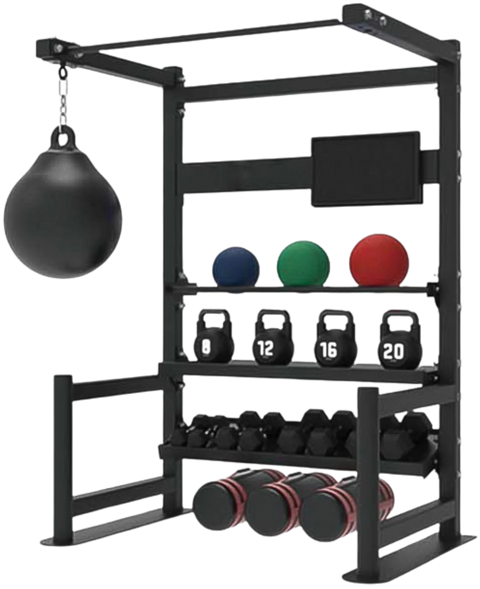 French Fitness 4 Tier Storage Squat Rack Pull Up (New)
