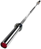 French Fitness 6' Aluminum Olympic Technology Bar - 17 lbs (New) - Angled View