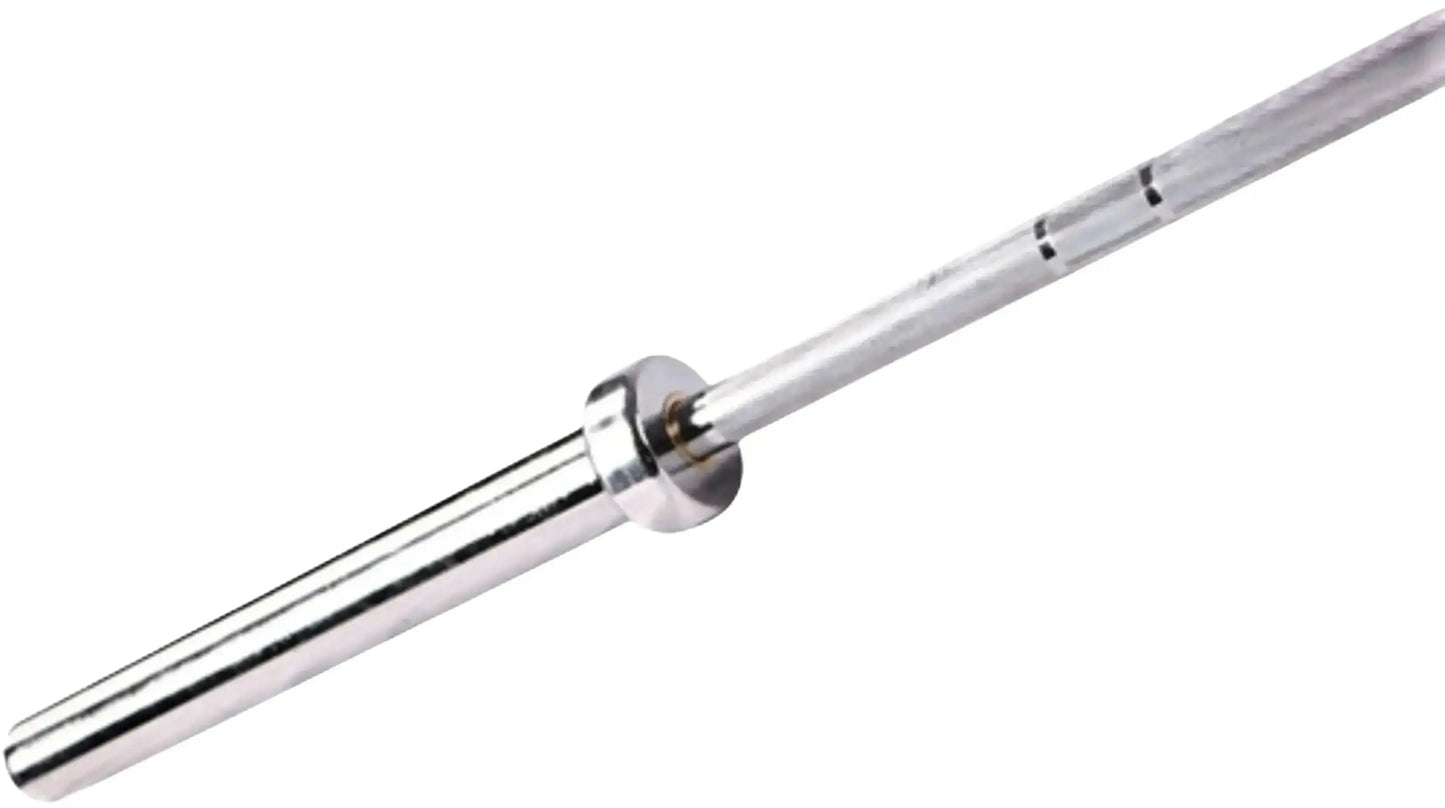 French Fitness 6' Chrome Olympic Bar - 33 Lbs (New) - Close Up View