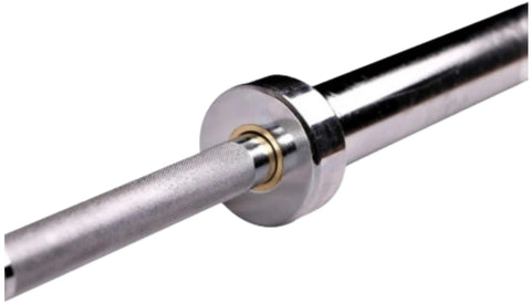 French Fitness 6' Chrome Olympic Bar - 33 Lbs (New) - Close Up View