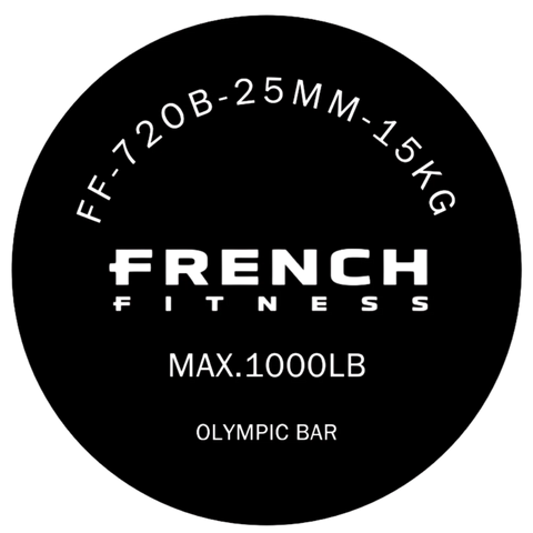 French Fitness 6' (72") 33 Lb Women's Olympic Power Bar -1000 Lb (New)