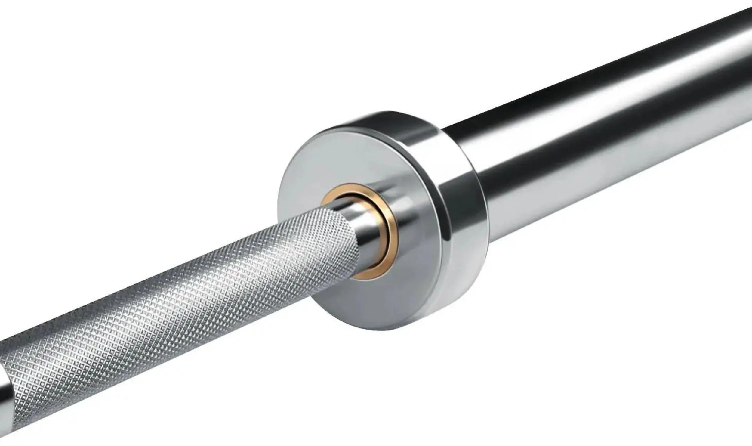 7' (86") 45 Lb Olympic Elite Power Bar -2000 Lb French Fitness - Angled View