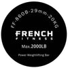 French Fitness - 7' (86") 45 Lb Olympic Elite Power Bar -2000 Lb (New) - Close Up View