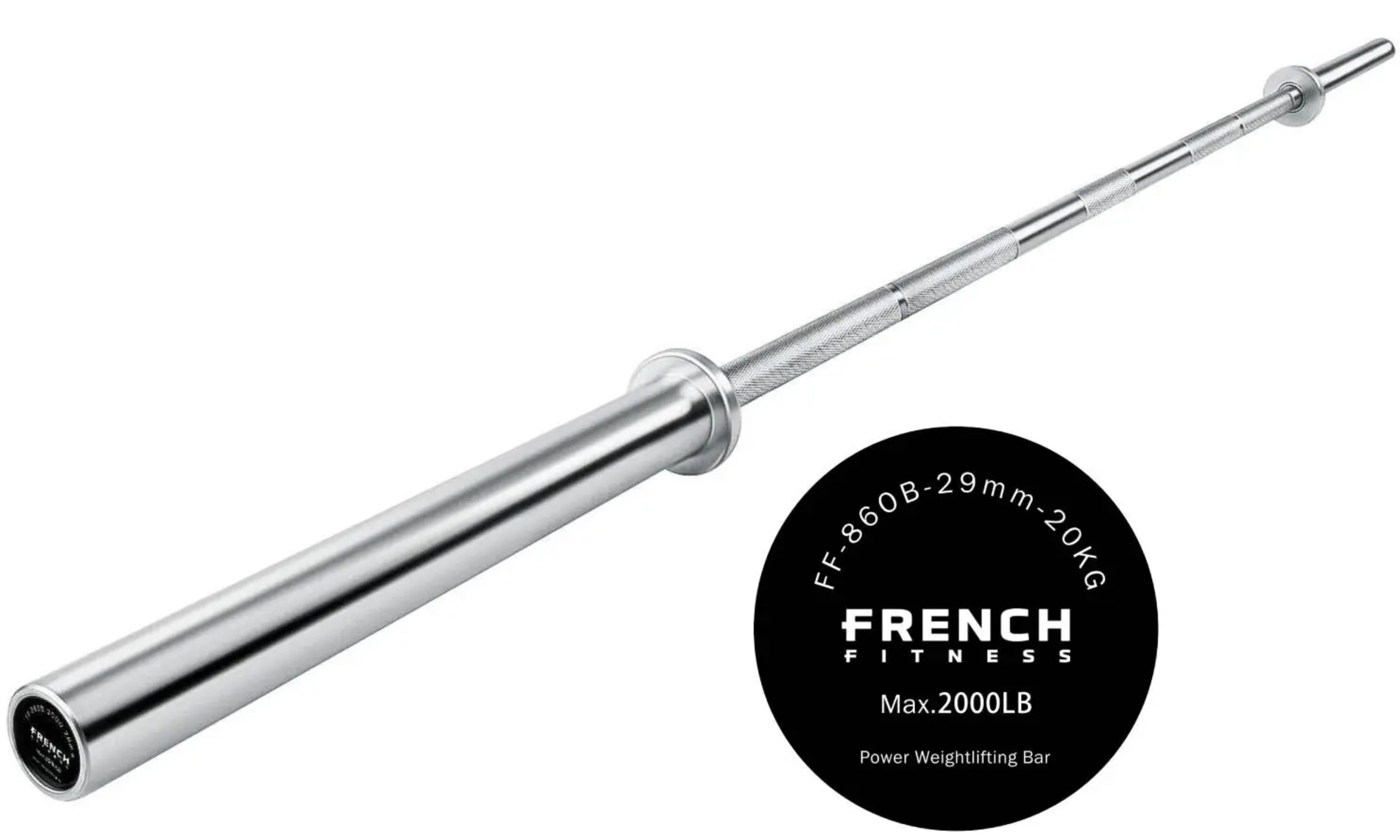 French Fitness 7' (86") 45 Lb Olympic Elite Power Bar -2000 Lb (New)