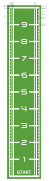 French Fitness - Artificial Performance Gym Turf Track w/Start Marker - 14 ft x 50 ft (New) - Overhead View