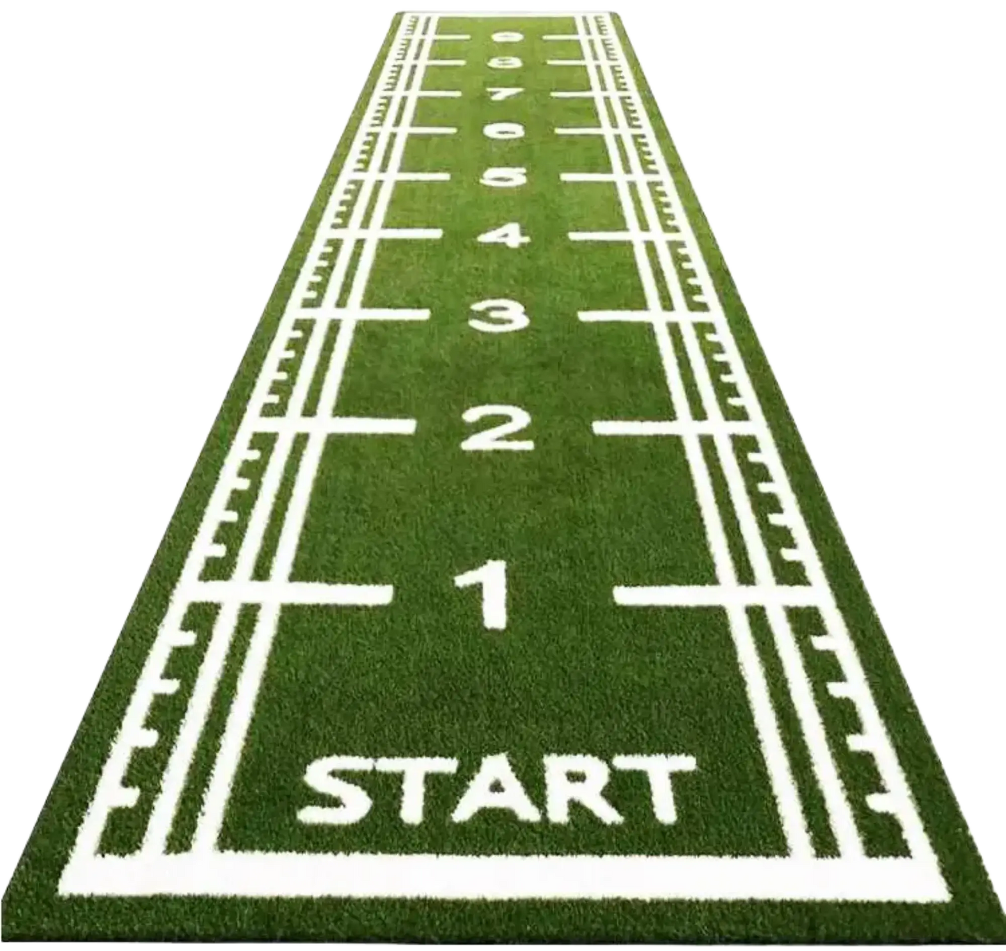 French Fitness - Artificial Performance Gym Turf Track w/Start Marker - 14 ft x 50 ft (New) - Front View