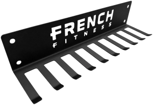 French Fitness - Belt & Band Hanger Wall Mounted Rack (New) - Angled View