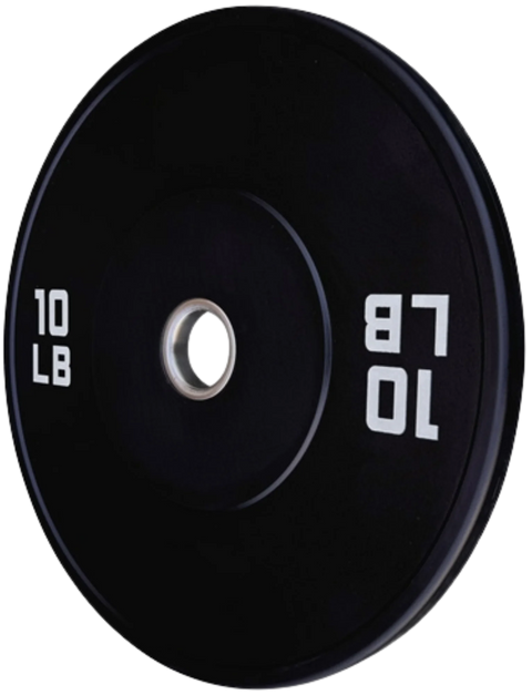 French Fitness Olympic Black Bumper Plate 10 lbs - Blank (New)