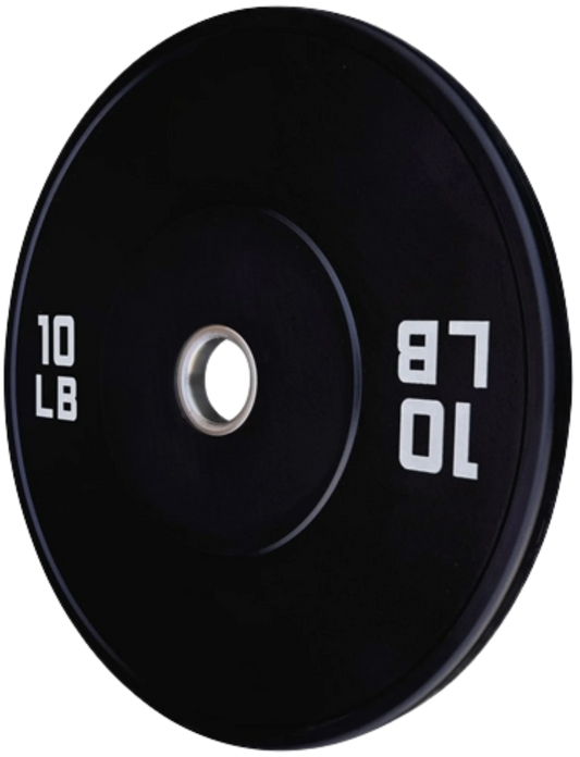 French Fitness Olympic Black Bumper Plate 10 lbs - Blank (New)
