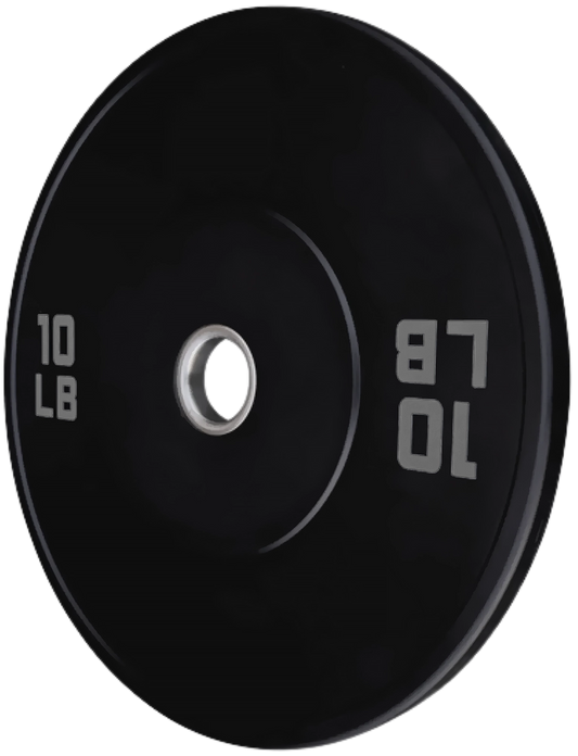 French Fitness Olympic Black Bumper Plate 10 lbs - Blank (New)