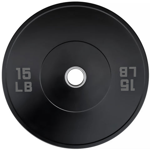 French Fitness Olympic Black Bumper Plate Set 370 lbs - Blank (New)
